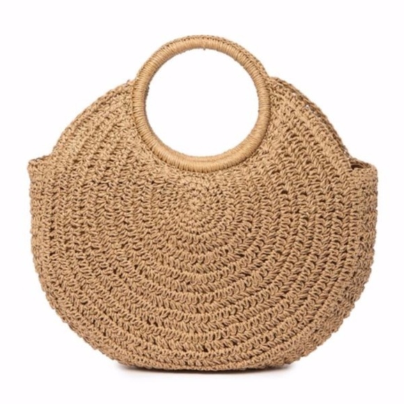 Handbags - Round handle straw bag